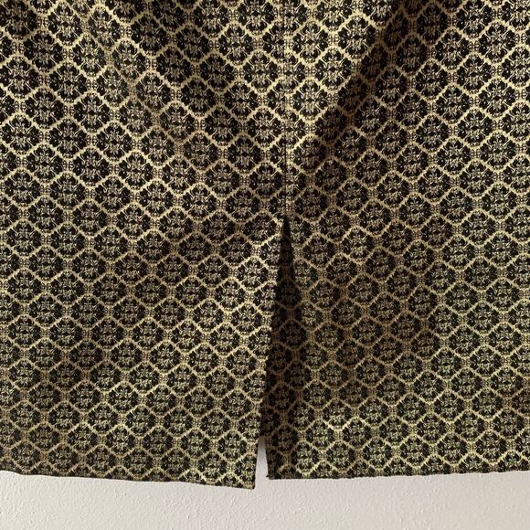 Ann Taylor Gold Black Straight Knee Length Pencil Skirt Size 4 - Picture 5 of 12